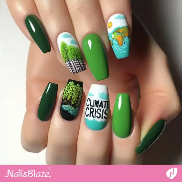 Fight Against Climate Change | Climate Crisis Nails - NB3175